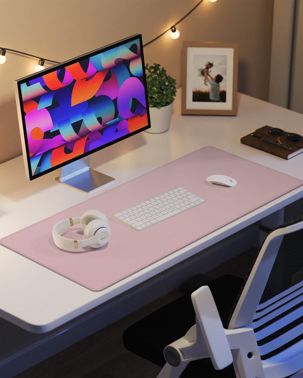 Leather Desk Pad Protector,Desk Mat,Large Mouse Pad, Non-Slip Desk Pad, Waterproof PU Leather Desk