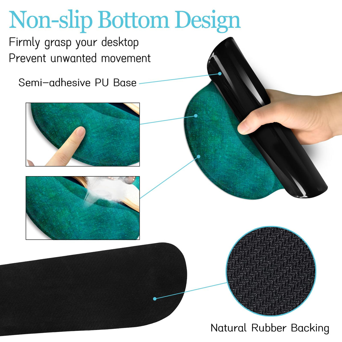 LIMKRIAN Large Desk Mat Set, Mouse Pad with Wrist Rest, Cute Elephant
