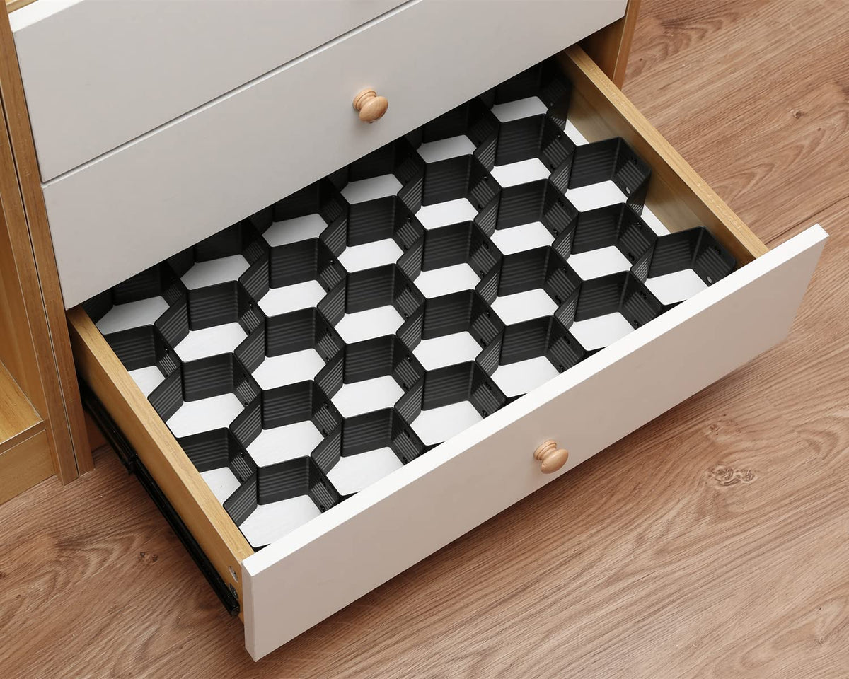 Natzerat Honeycomb drawer organizer and divider, underwear, socks, tie sorter, office supplies and