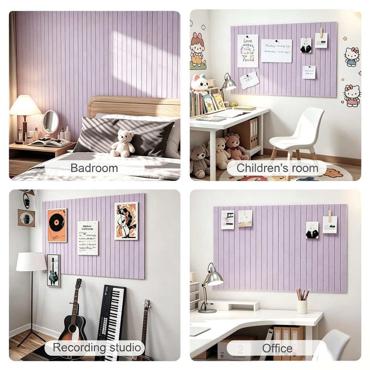 G Gamit 0.47" Thick Felt Pin Board 36"x24" Large Cork Board Alternative 6 Pack 11.81"x11.81"Felt