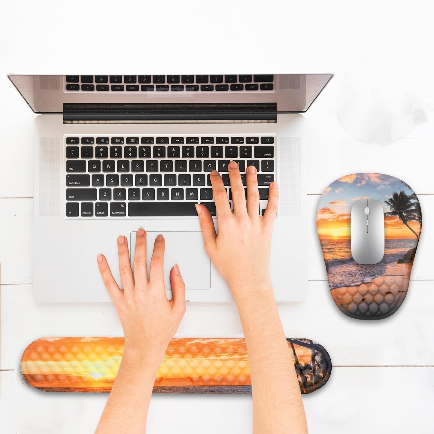 Hasinart Ergonomic Mouse Pad and Keyboard Wrist Rest with Massage Design, Space-Saving Mouse Pad