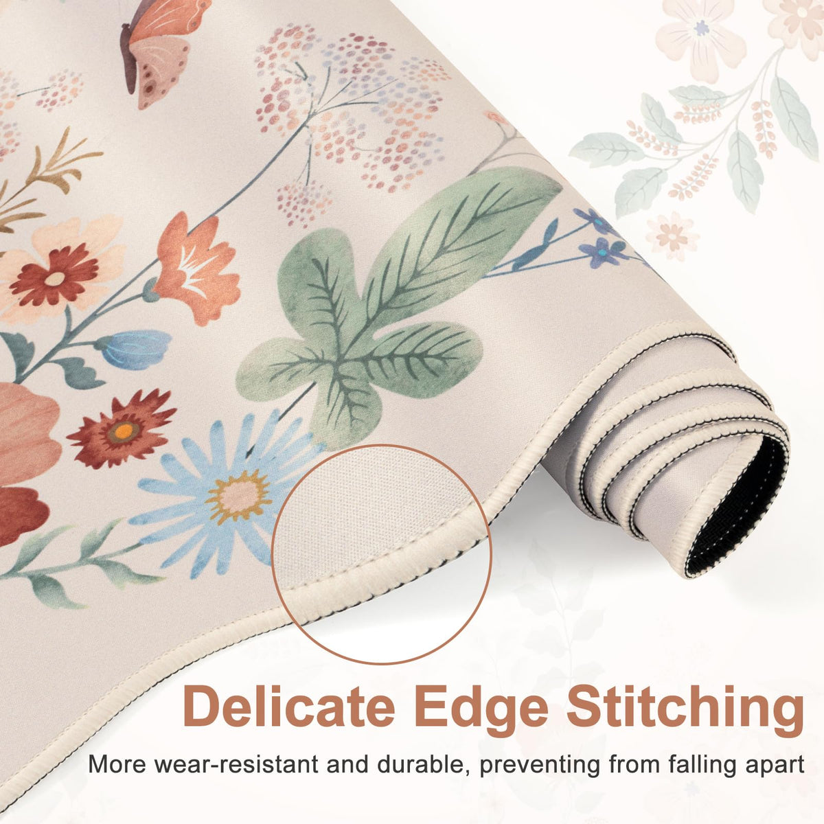 iLeadon Scalloped Desk Mat with Mouse Pad and Wrist Rest,Ergonomic Desk Pad