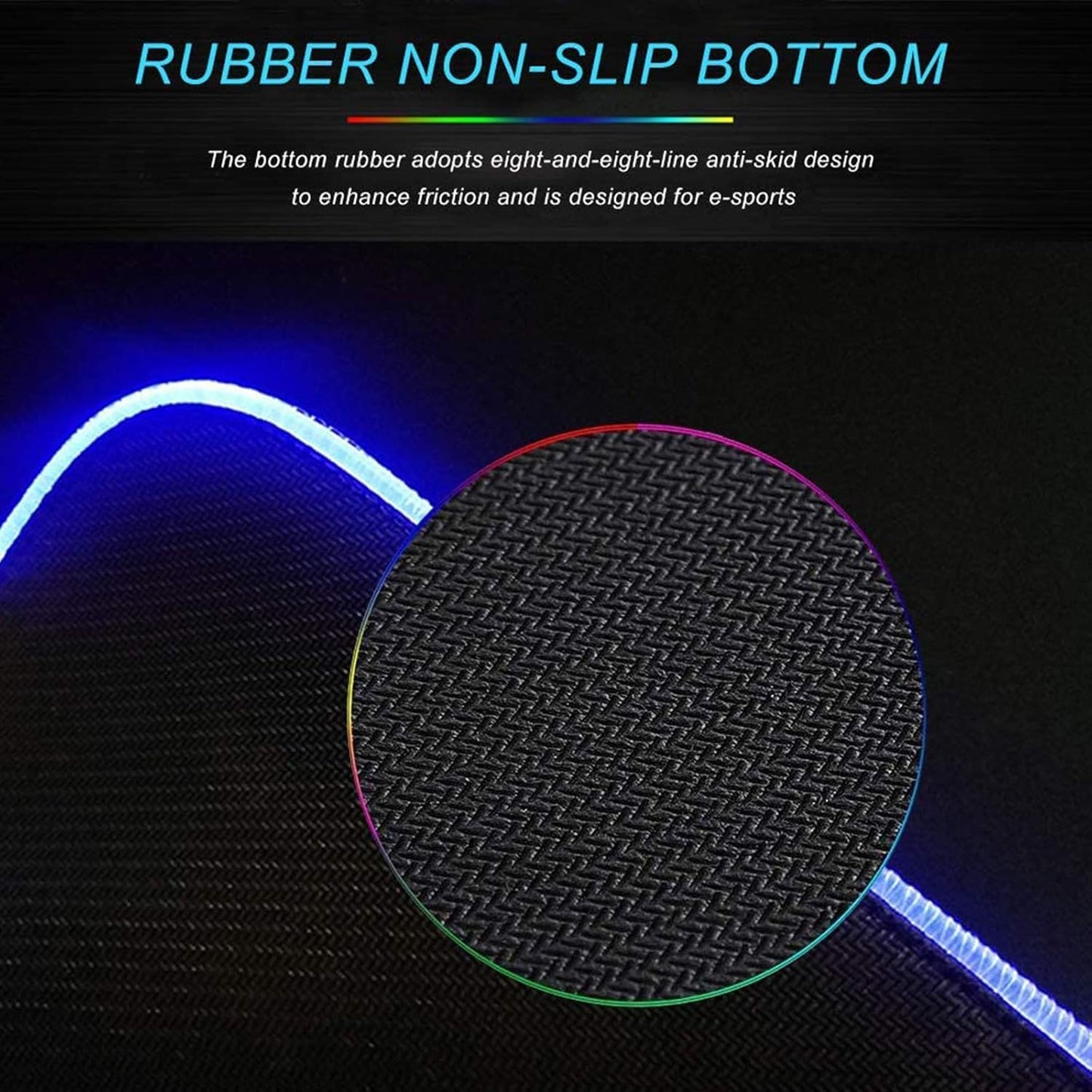 Personalized RGB LED Extended Mouse Pad - Customized Large Mousepad for Office & Dorm - Custom