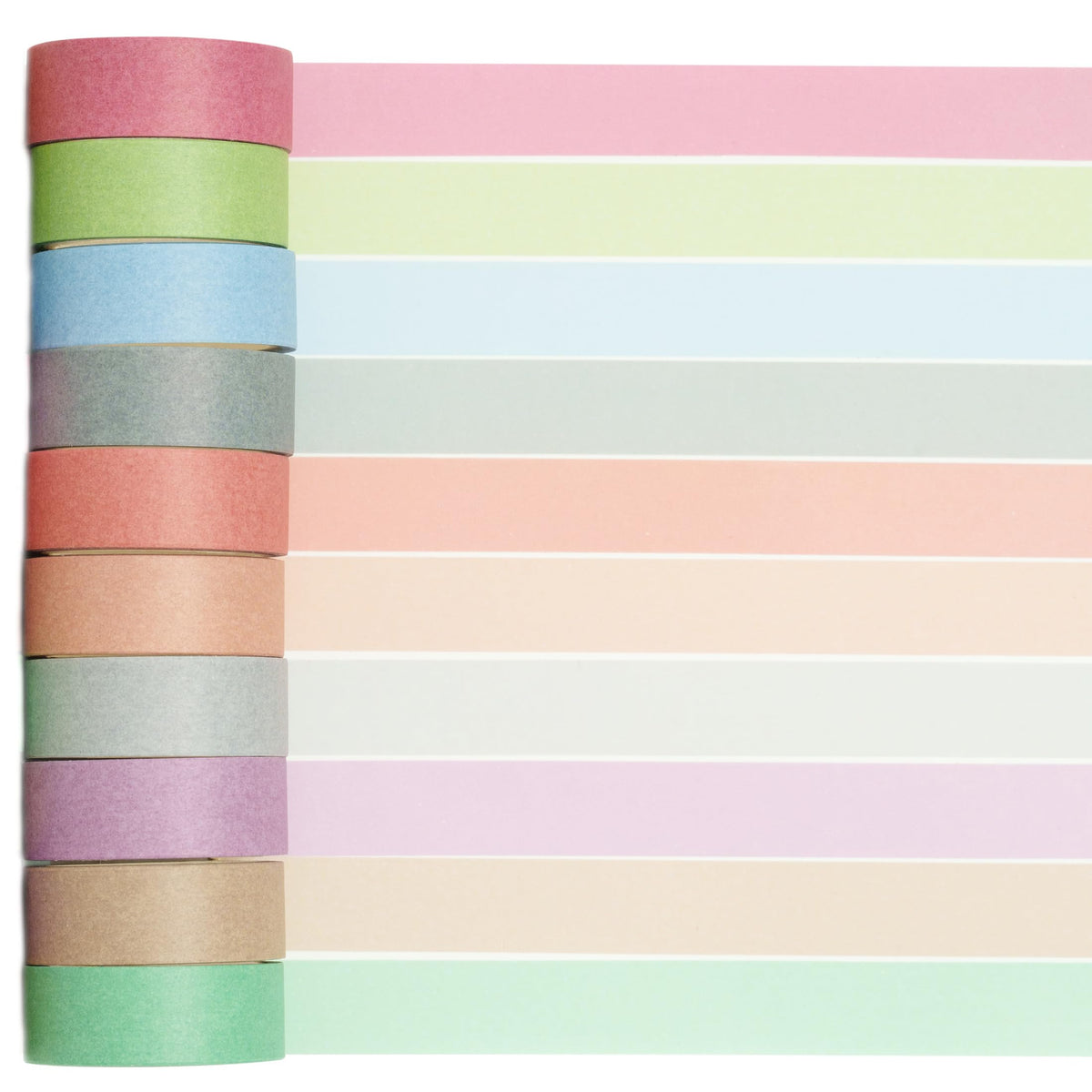 YUBBAEX 20 Rolls Solid Colors Washi Tape Set Pastel Colored Masking Rainbow Decorative Tapes