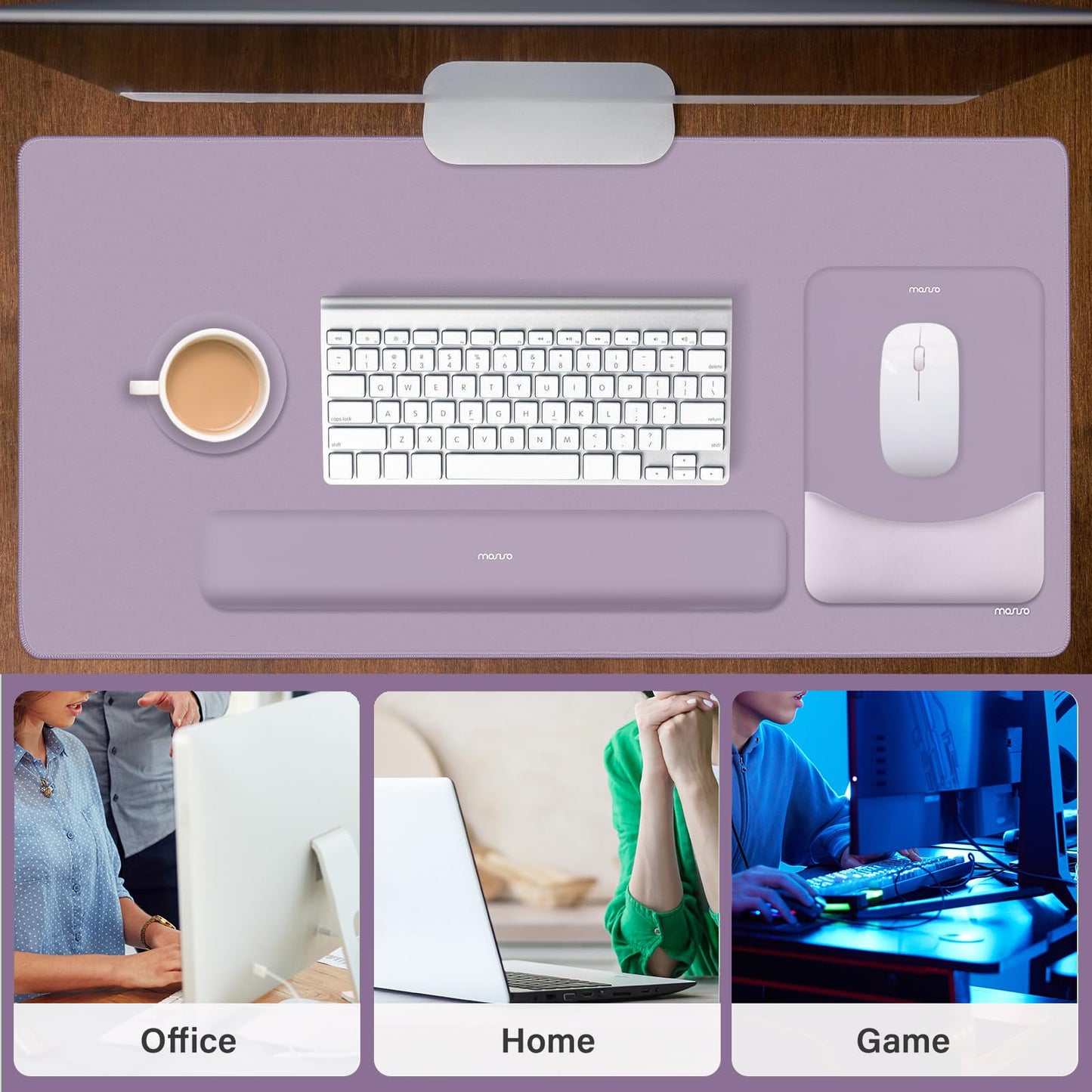 MOSISO Keyboard Mouse Pad Set, Large Gaming Mouse Pad&Keyboard Wrist Rest