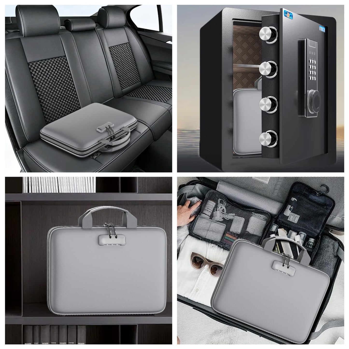 Tamfile Fireproof File Organizer with Lock,Hard Case Fireproof Document Box