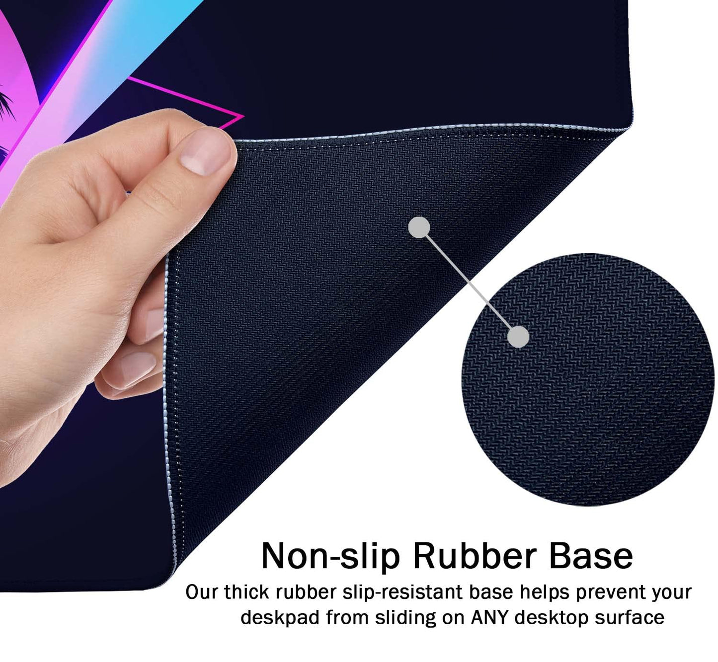 SSOIU Vaporwave Palm Large Gaming Desk Mat - Extra Large, Cute, Keyboard Mat - XXL Gaming Mouse