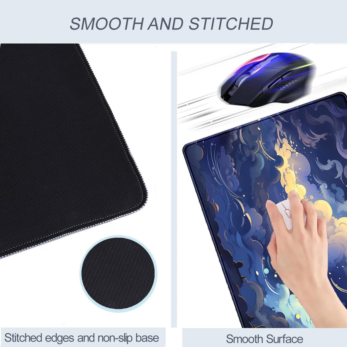 Pastel Large Mouse Pad Blue Desk Mat Aesthetic Sky Kawaii Gaming Mouse Pad XXL Keyboard Computer