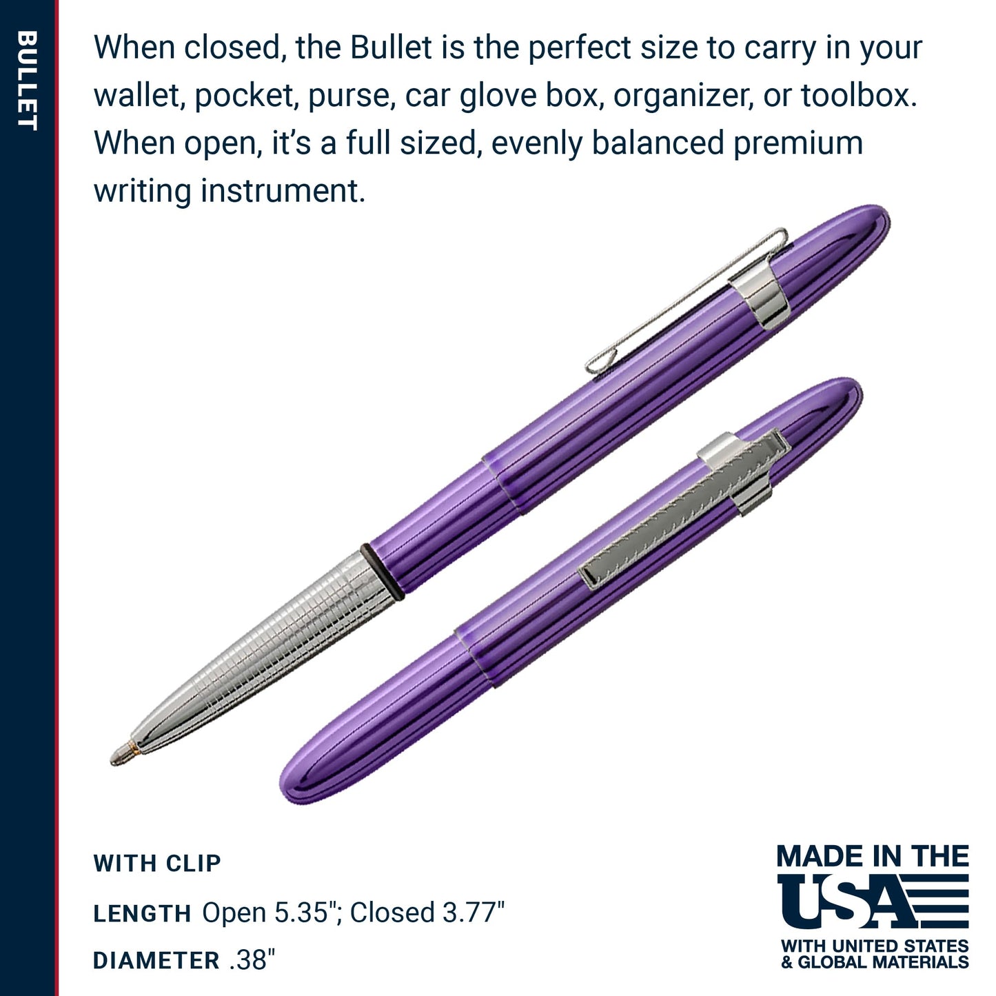 Fisher Space Pen Purple Haze Pressurized Ballpoint Bullet Pen, Gift Box