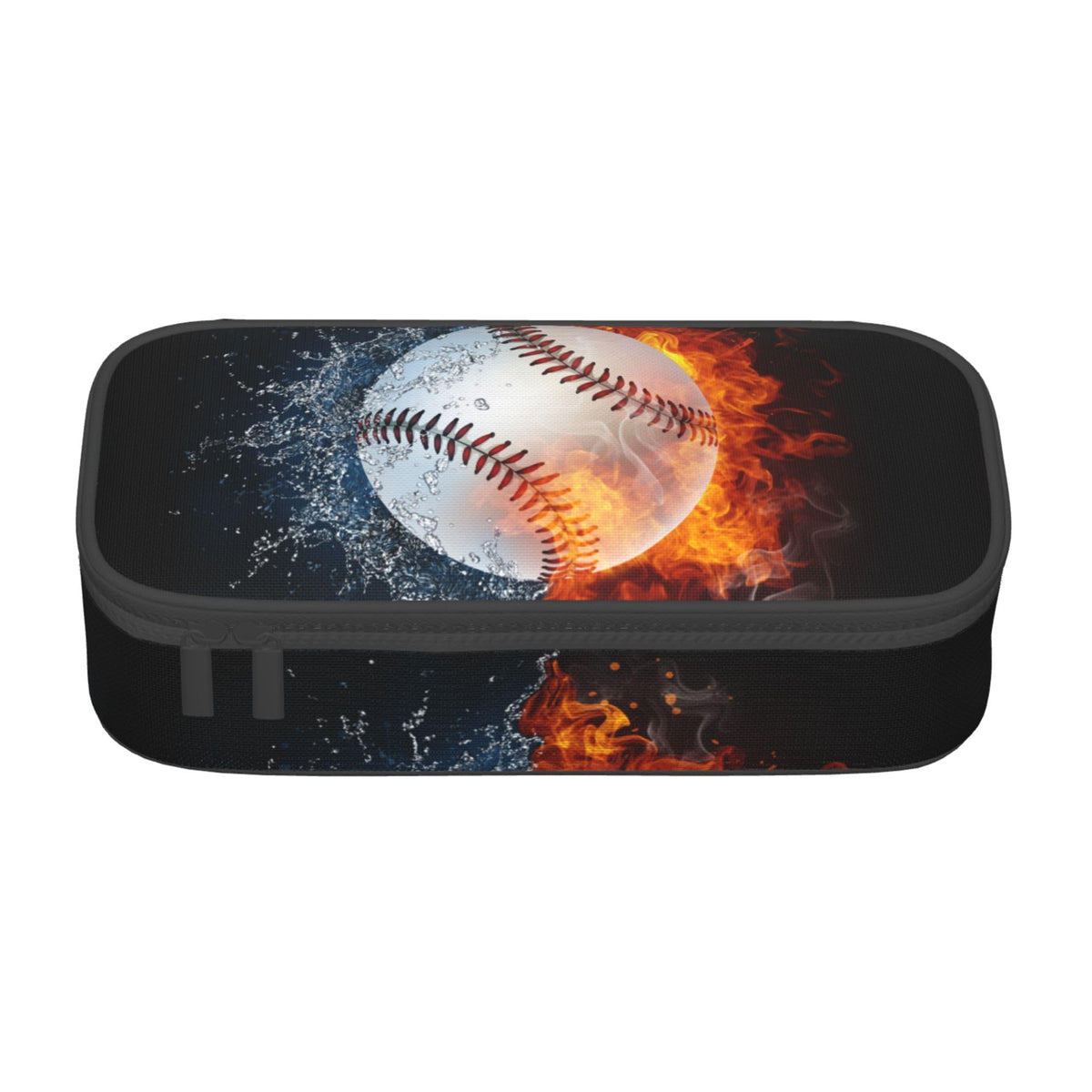 YIJIUWKIS Sports-Themed Baseball Pencil Case for Kids Boys Girls, Big Capacity Black Pencil Pouch