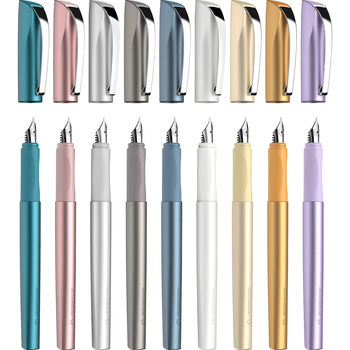 Schneider 168623 Ceod Shiny Fountain Pen (Right- and Left-Handed Users, Medium Nib, Including Ink