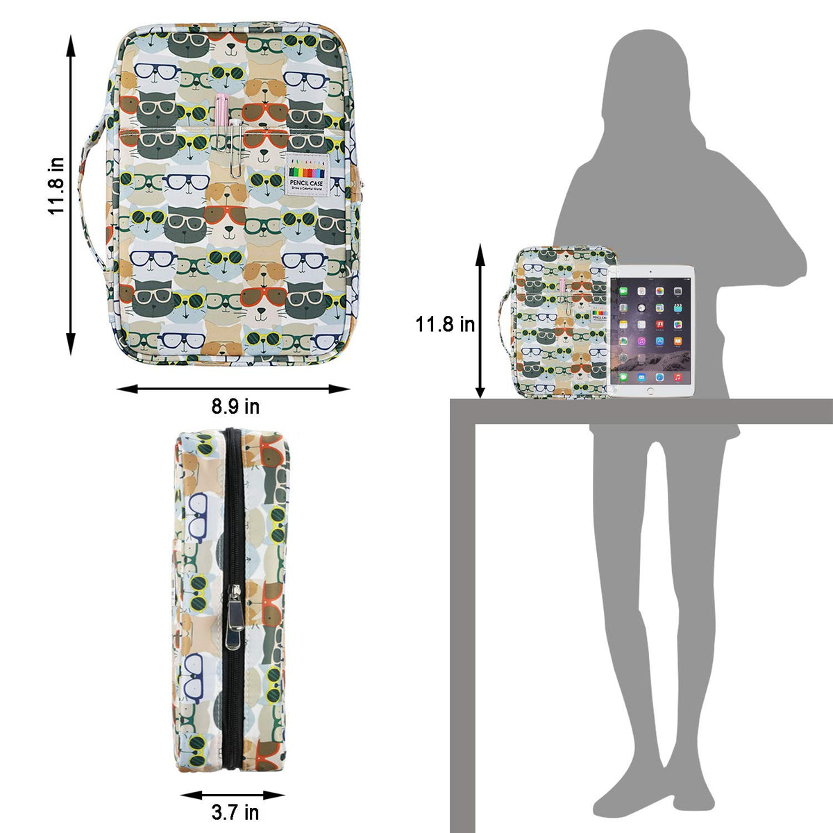 YOUSHARES Colored Pencil Case 220 Slots Pen Case Organizer With Handy Wrap & Zipper, Multilayer