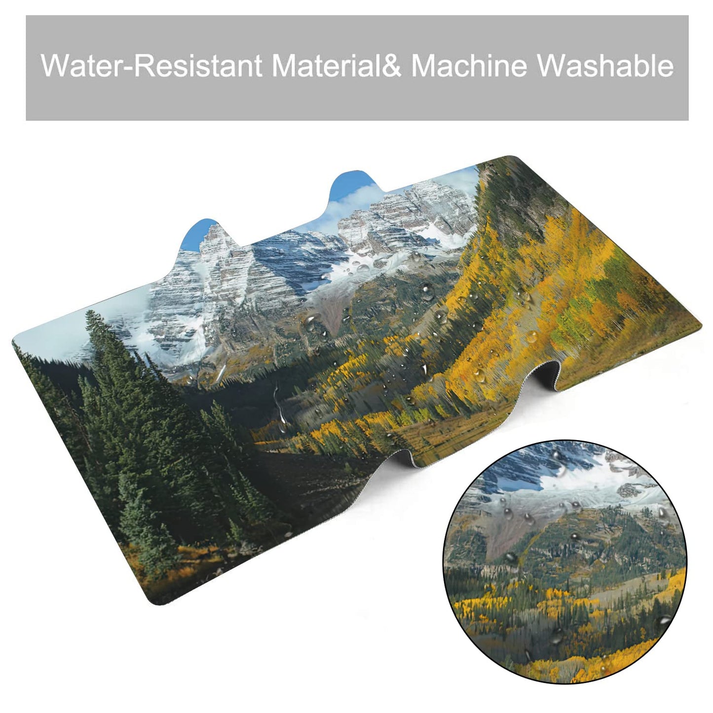Maroon Bells Peaks and Golden Aspens Extended Gaming Mouse Pad Large Desk Mat with Non-Slip Rubber
