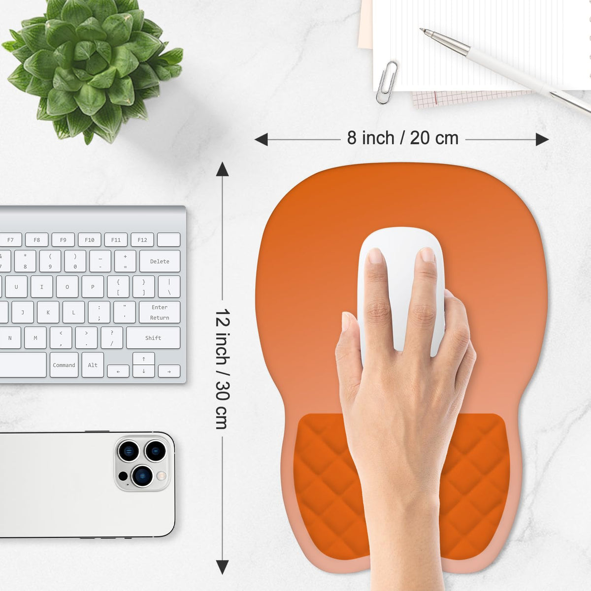 ITNRSIIET Ergonomic Mouse Pad Wrist Support with Memory Foam Massage Bulge & Non-Slip PU Base
