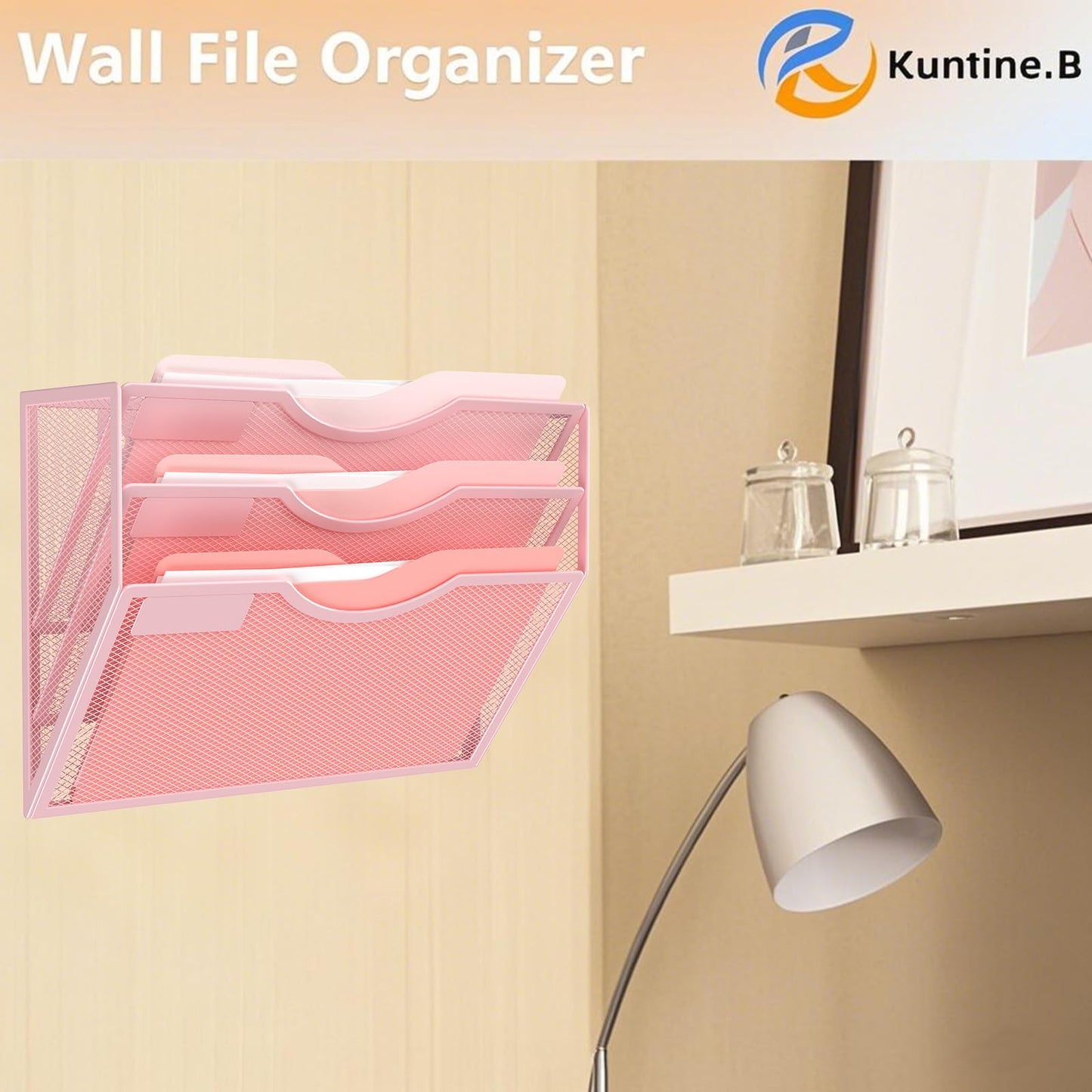 Kuntine.B Wall File Organizer Office Hanging Magazine Holder Wall File Organizer for Office Home