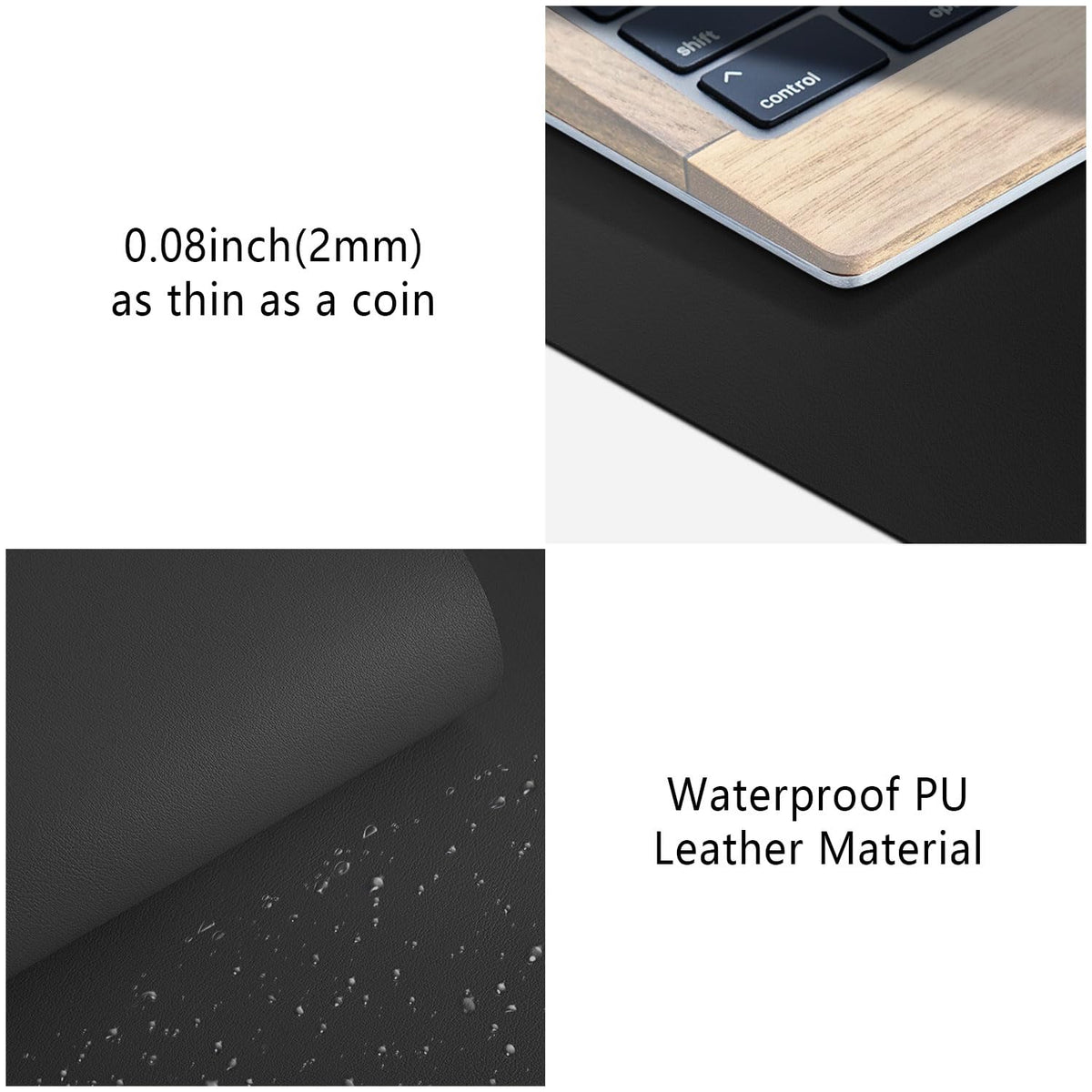Mouse Pad Desk Protector Mat, Large PU Leather Office Desk Mat, Non-Slip Desk Pad for Keyboard and