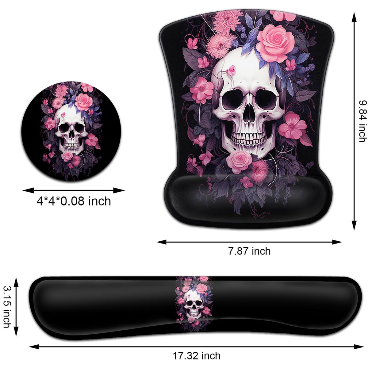 Keyboard Wrist Rest and Mouse Pad Wrist Support Set, Ergonomic Gel Mouse Pad Wrist Rest with