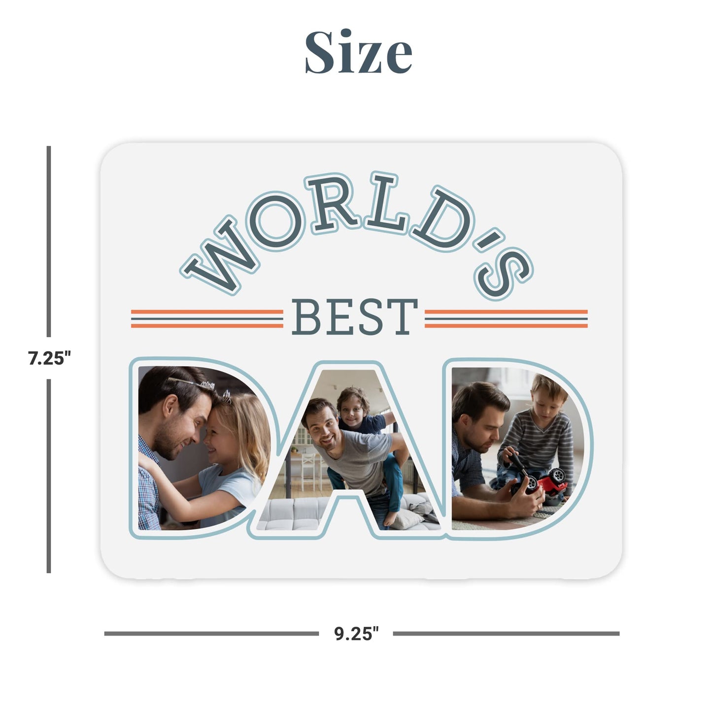 Let's Make Memories Personalized World's Best Dad Photo Mouse Pad - Father's Day - for Dad