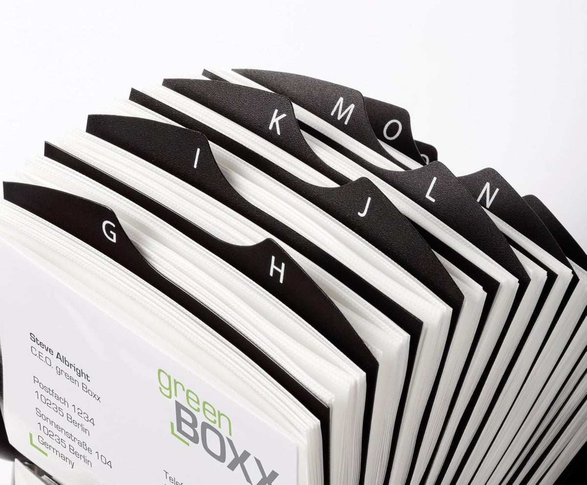 Durable Visifix Rotary Business Card Holder | Holds Upto 400 Cards | Includes 25 Tab A-Z Index |