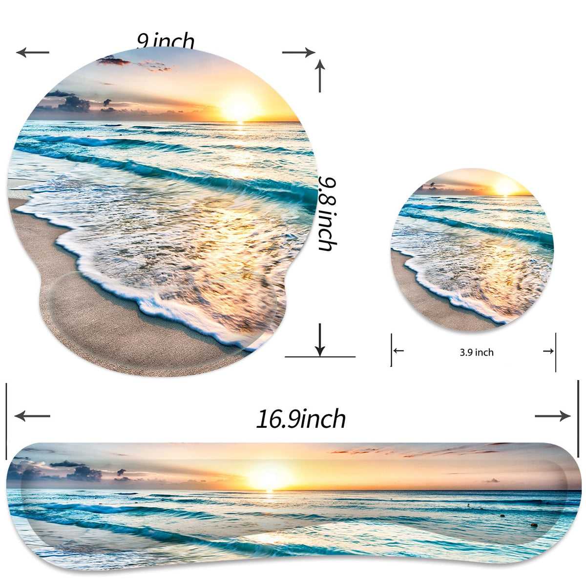 Ergonomic Mouse Pad with Wrist Rest and Keyboard Wrist Rest, Mousepad