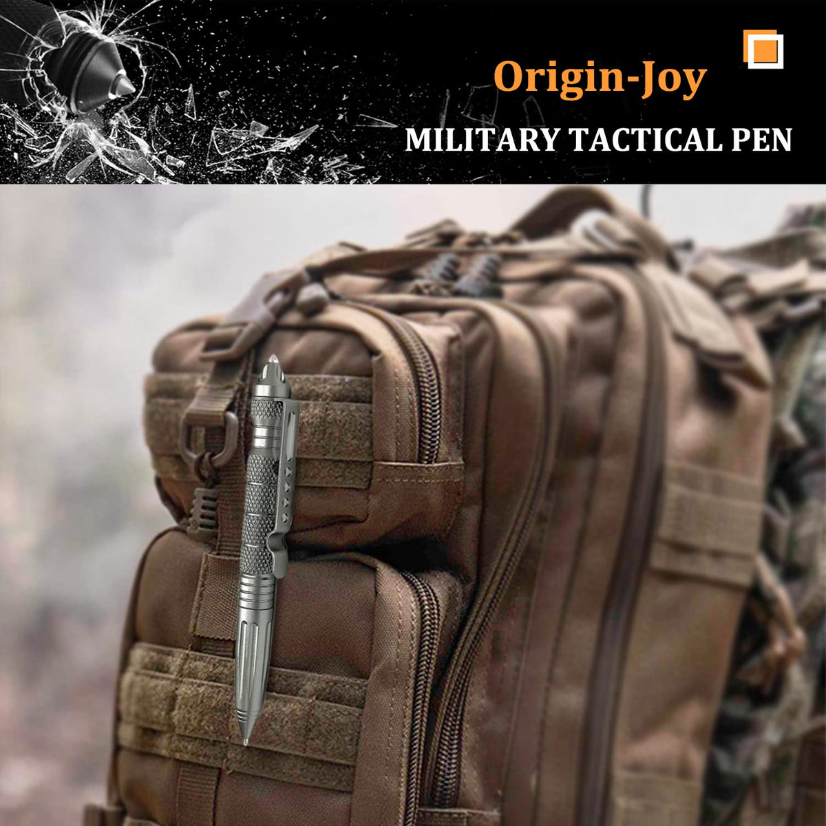 Origin-Joy 4 Pack Tungsten Steel Military Tactical Pen Set, Multifunctional EDC Self Defense Pen