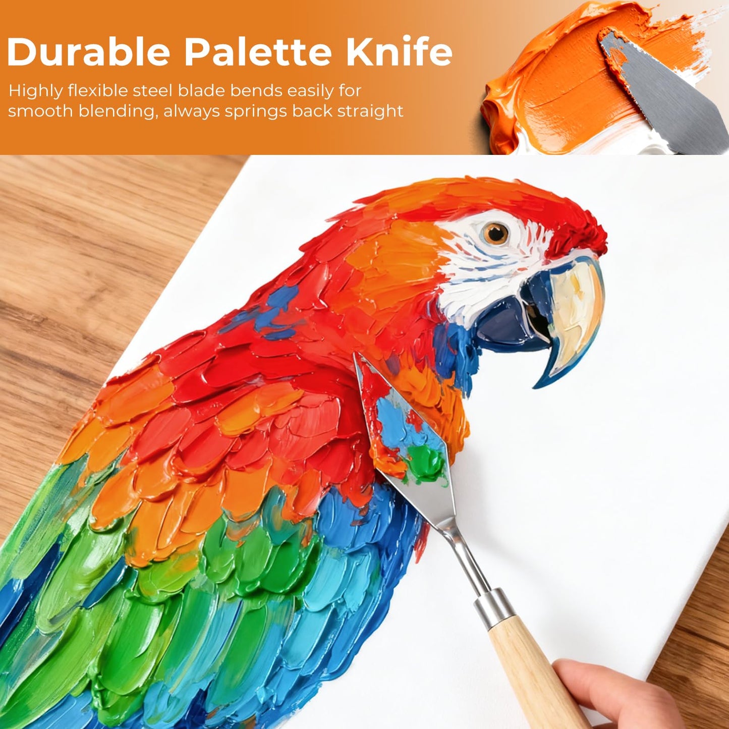Nicpro 26pcs Professional Paint Brush Set with Palette Knife & Canvas Roll