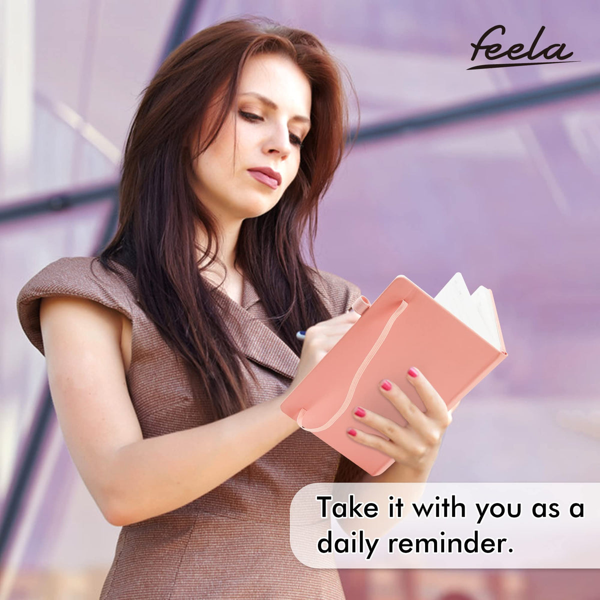 feela 5 Pack Notebooks Journals Bulk, Hardcover Classic Ruled Lined Journals with Pen Holder for