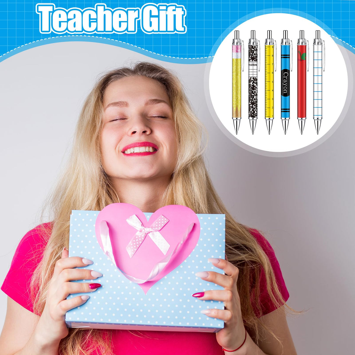Motipuns 60 Pcs Teacher Pens Bulk Christmas Teacher Appreciation Gifts Bulk
