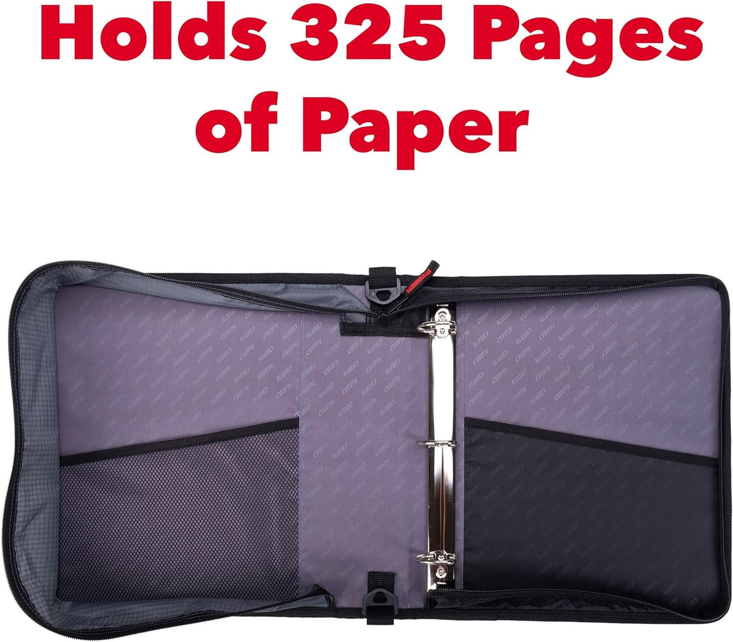 Case-it School Zipper Binder | 1.5" D-Ring | 325-Sheet | LT-207 Fire Red