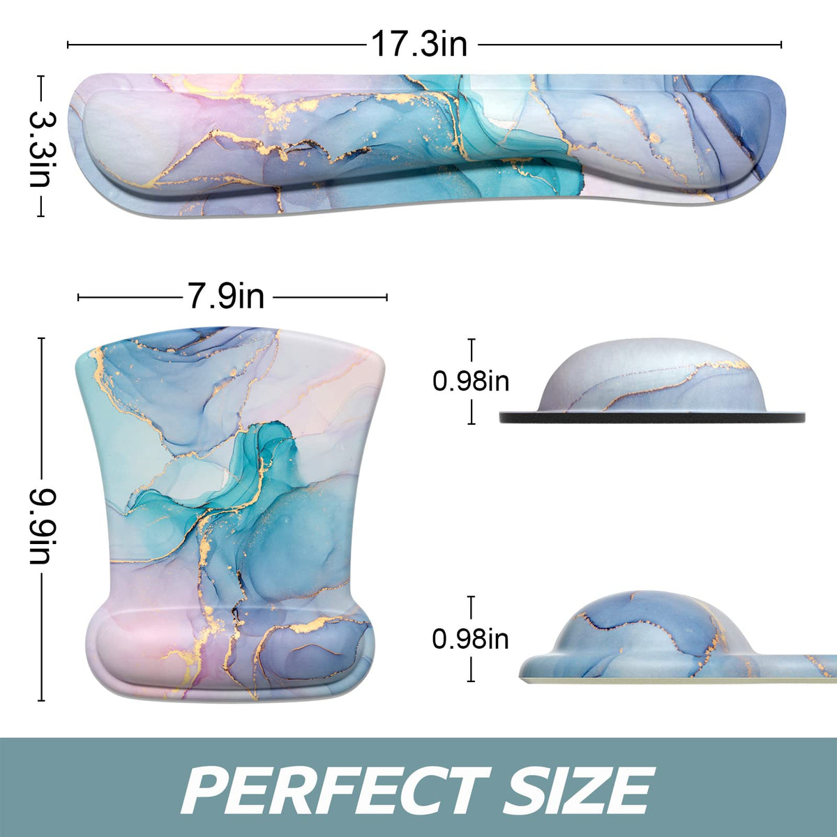 ITNRSIIET Mouse Pad Wrist Support Keyboard Wrist Rest Pad Ergonomic Mousepad Non-Slip Memory Foam