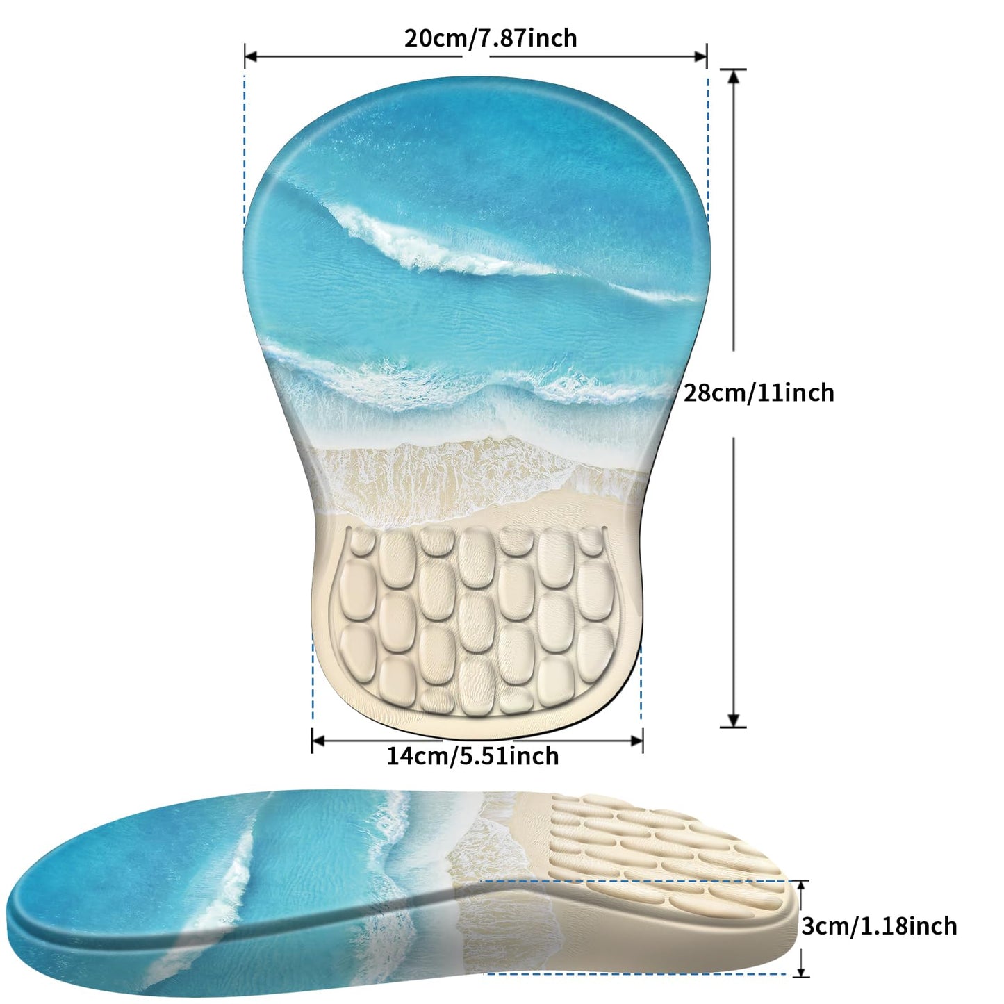 YIWEI Ergonomic Mouse Pad with Wrist Rest for Carpal Tunnel Pain Relief