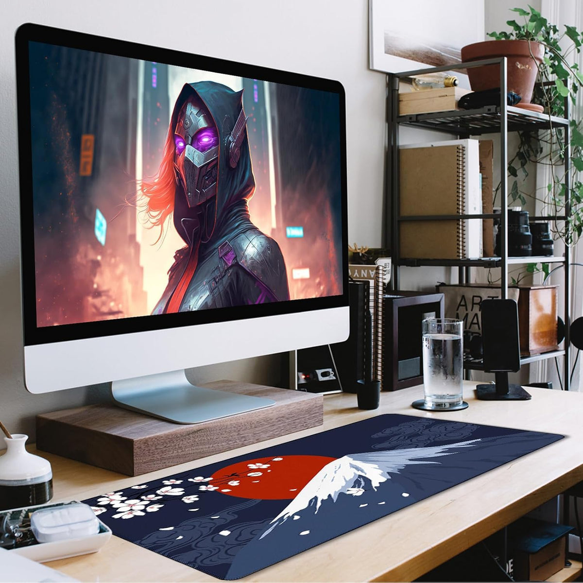 Japanese Mt Fuji Gaming Pad, Large Mouse Pad for Gamer, Durable 35.4"x15.7" Extended Mousepad with