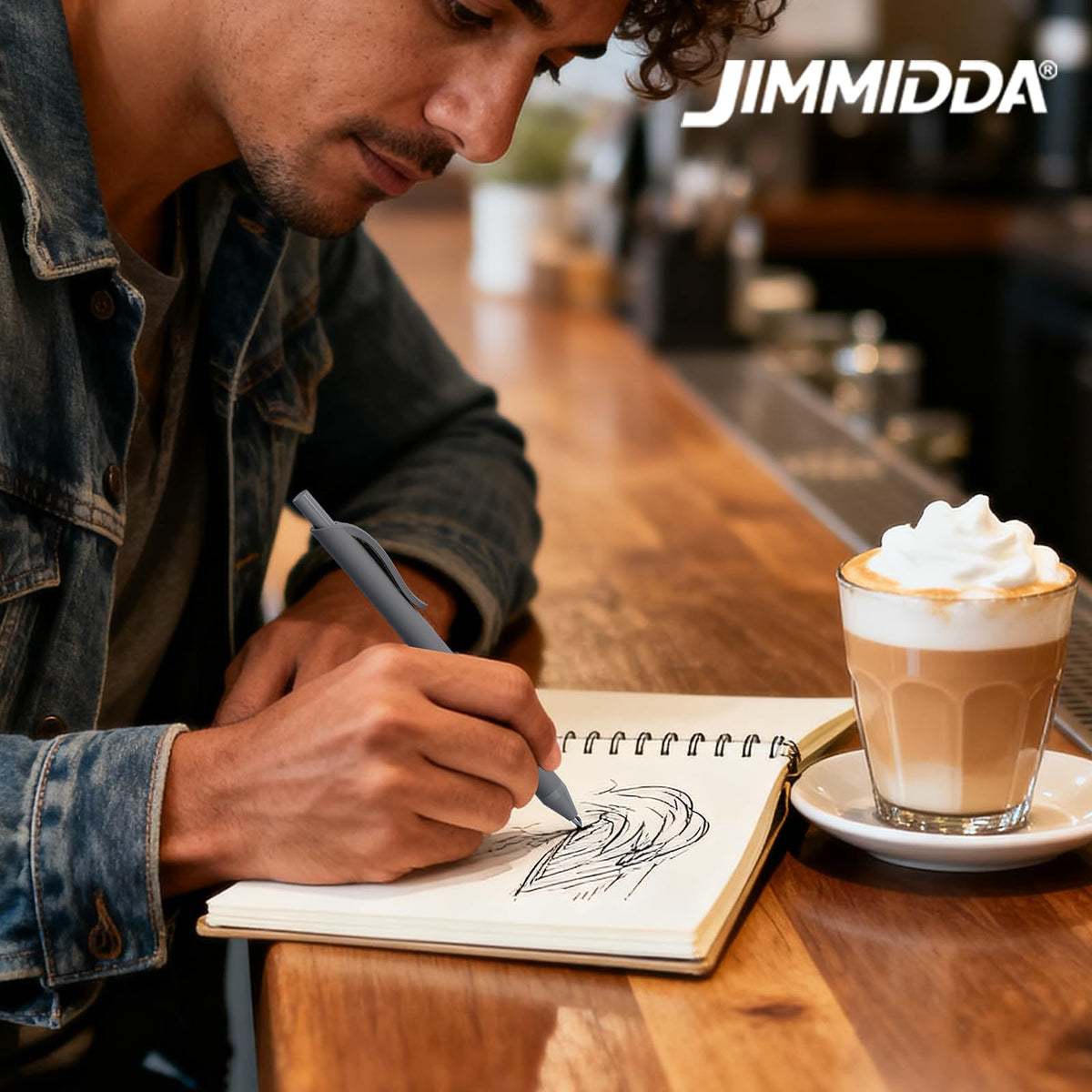 JIMMIDDA 52 Pack Black Ink Pens, 1.0mm Retractable Ballpoint Pens Bulk