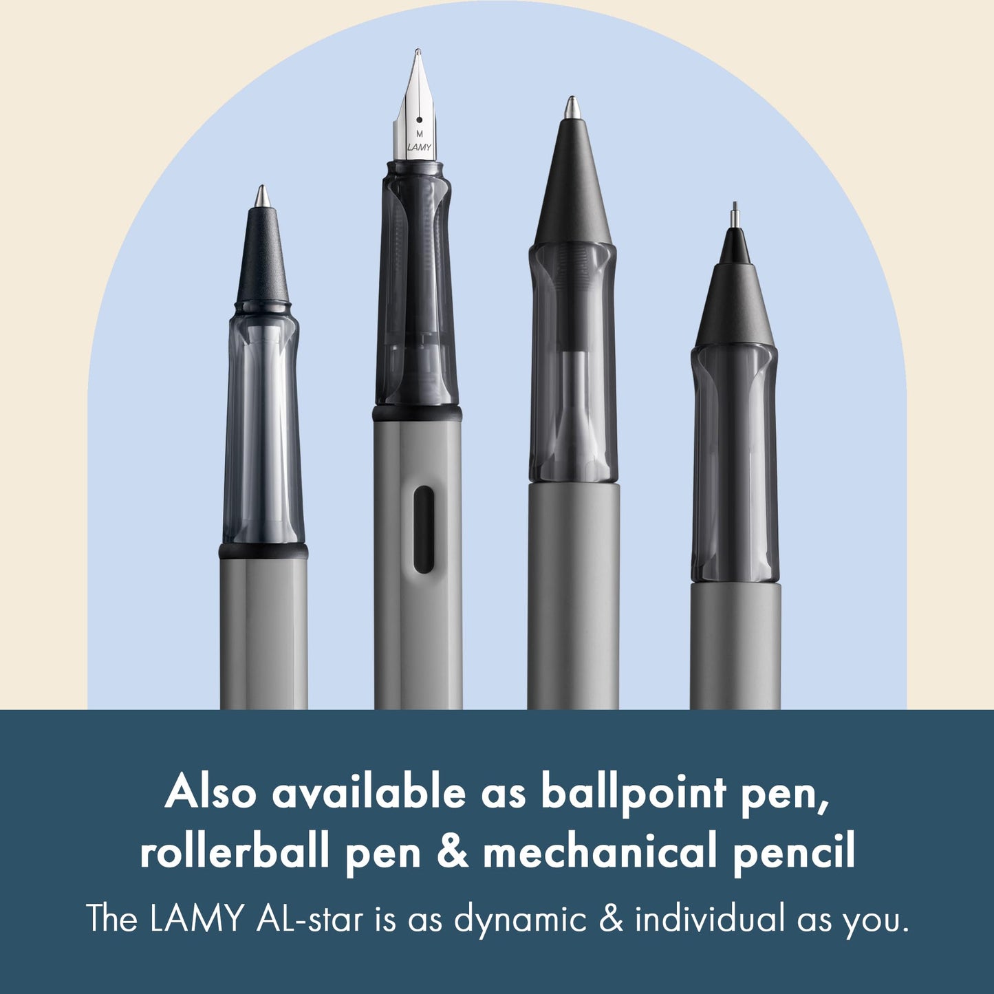 LAMY AL-star graphite - Fountain Pen with ergonomic grip & polished steel nib in size F