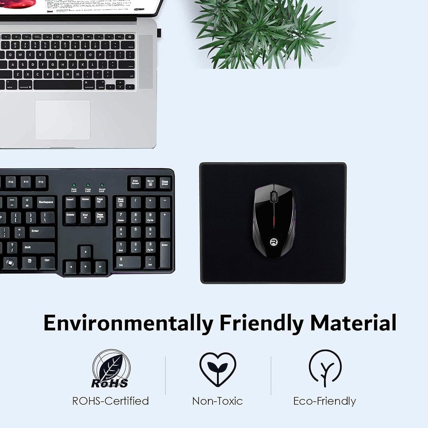 SaiTech IT 12 Pack Waterproof Mouse Pad, 8.66x7.1 inch, Black
