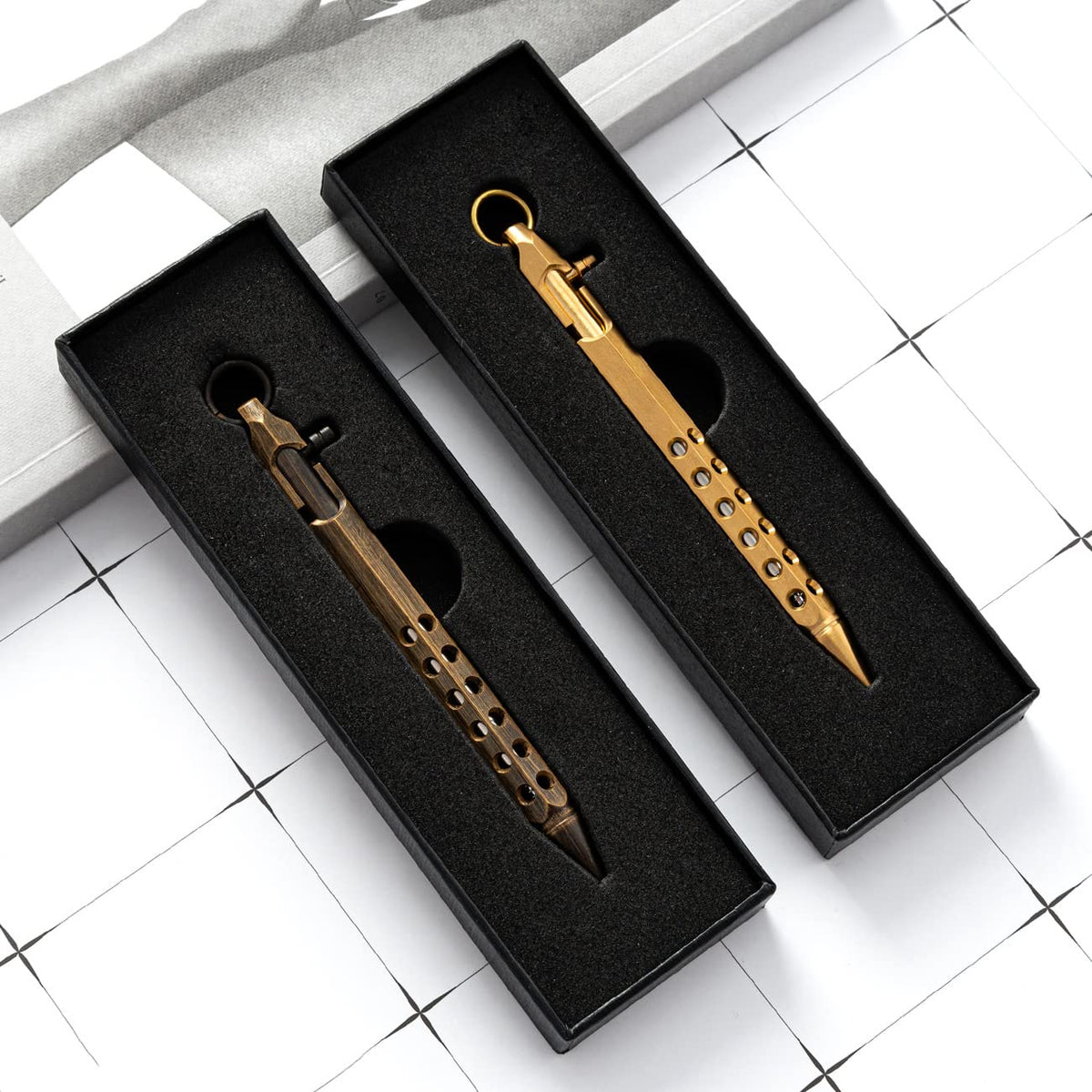 SMOOTHERPRO Solid Brass Bolt Action Pen with Extra Refill Hexagonal Six Edge Hollow Out Grip for