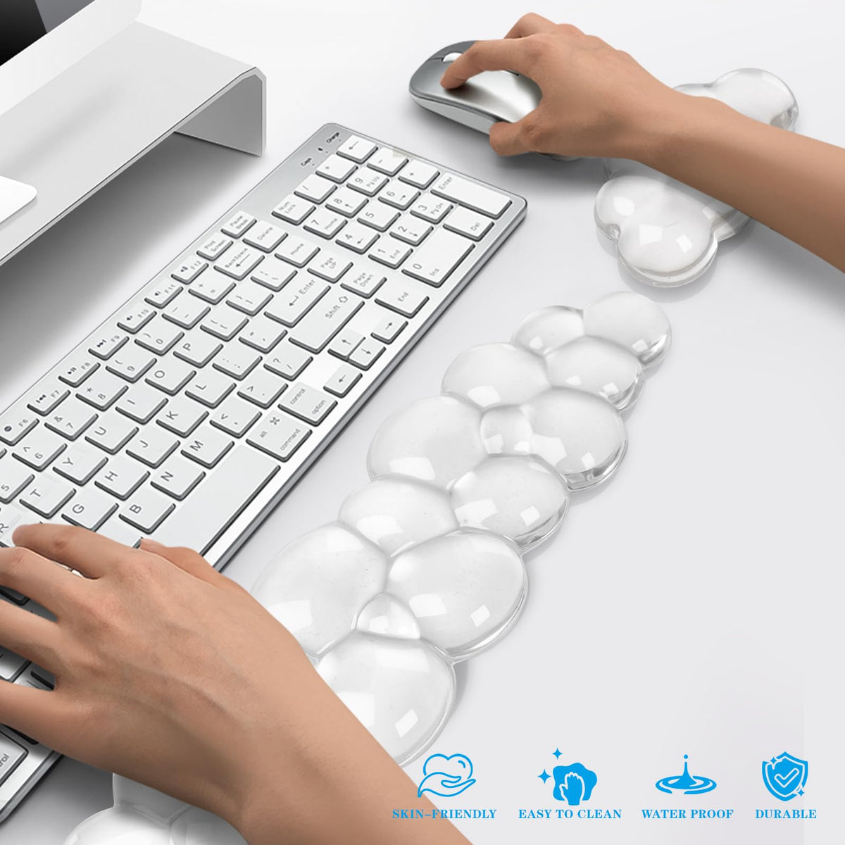 Gel Cloud Keyboard and Mouse Wrist Rest, Cute Wrist Support and Arm Support Keyboard Rest for