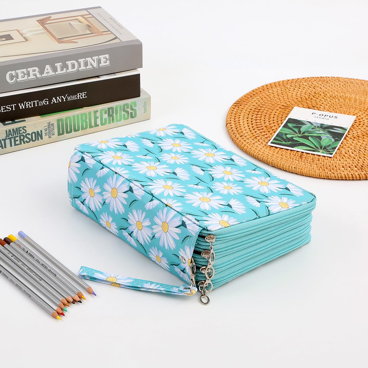 Lbxgap 200 Slots Pencil Case Organizer With Removal Handle Strap