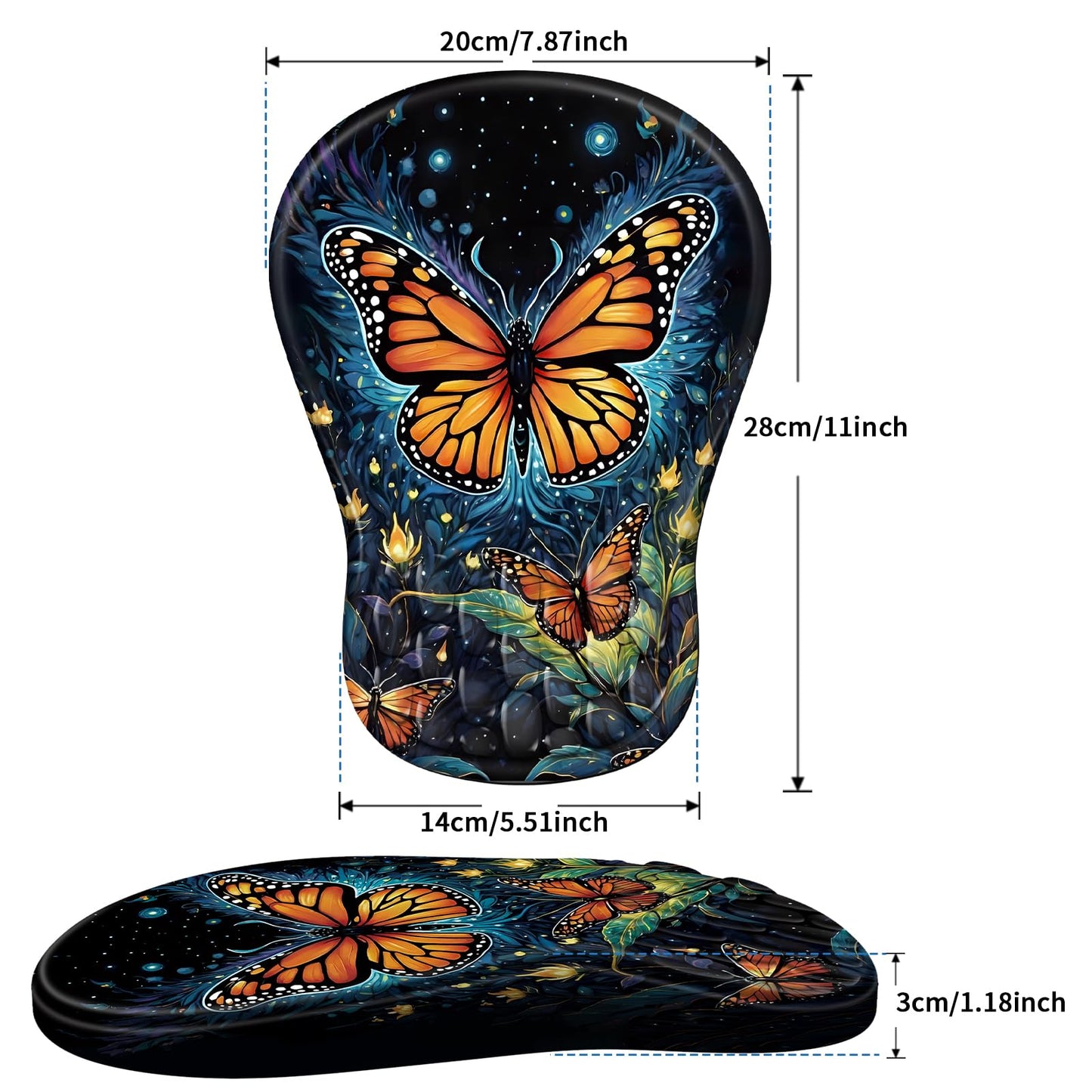 YIWEI Ergonomic Mouse Pad with Wrist Rest for Carpal Tunnel Pain Relief