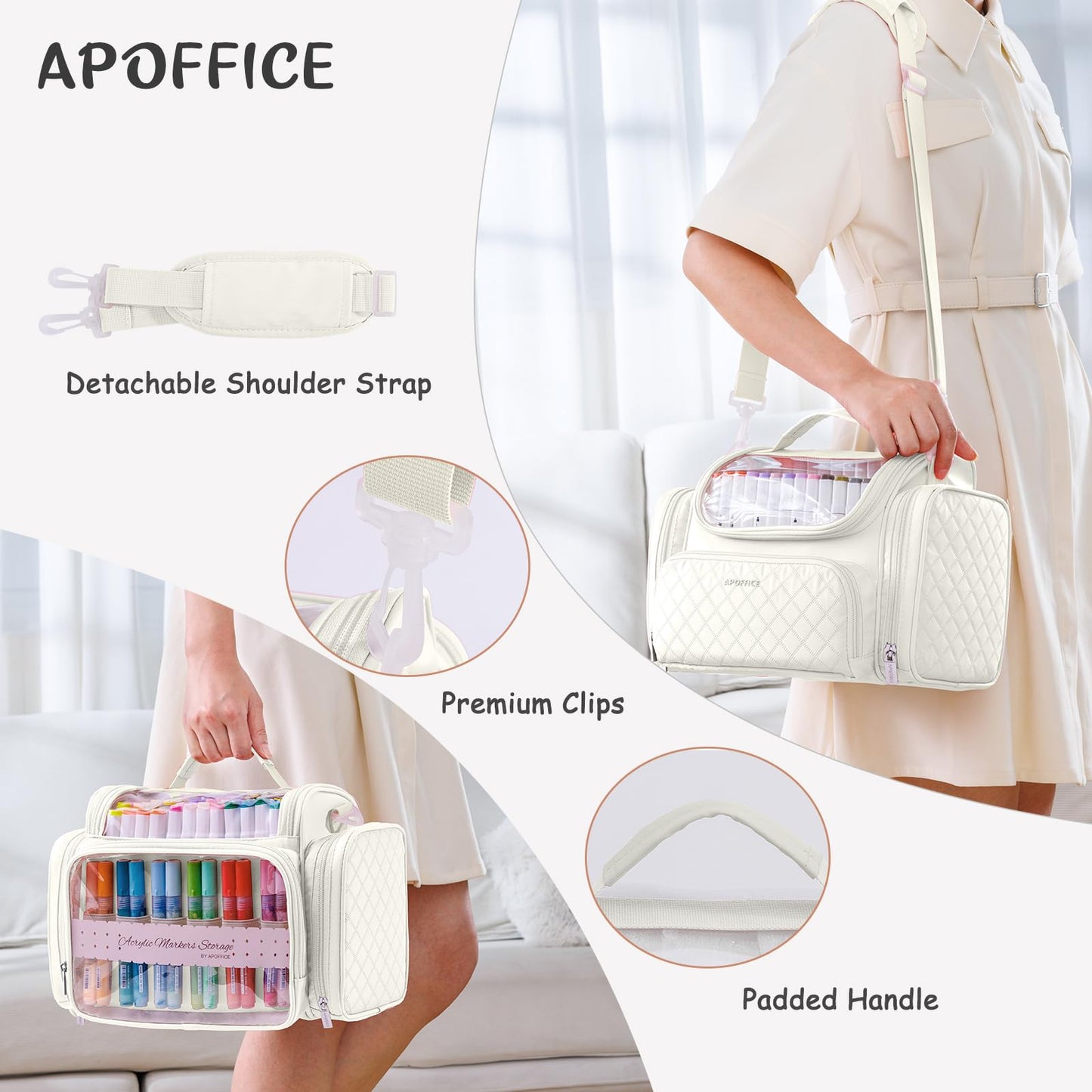 Large Marker Organizer Case for Up to 300 Markers, Marker Storage Bag