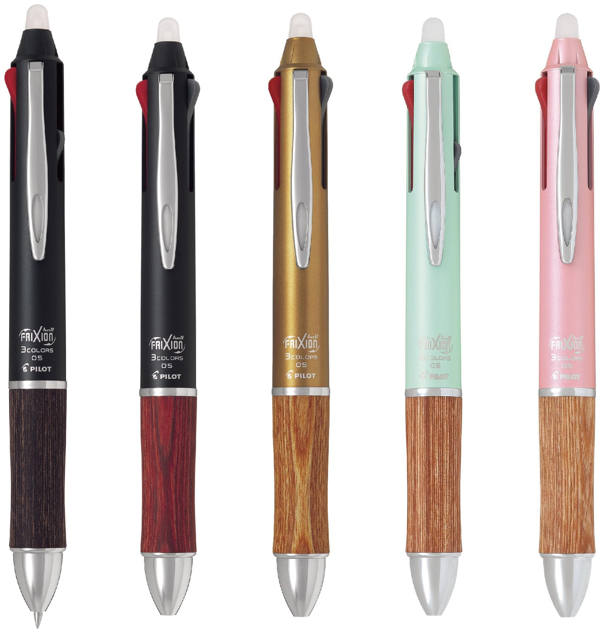 PILOT LKFB-2SEF-BN Pilot Erasable 3 Color Ballpoint Pen Frixion Ball 3 Wood 0.5 Brown