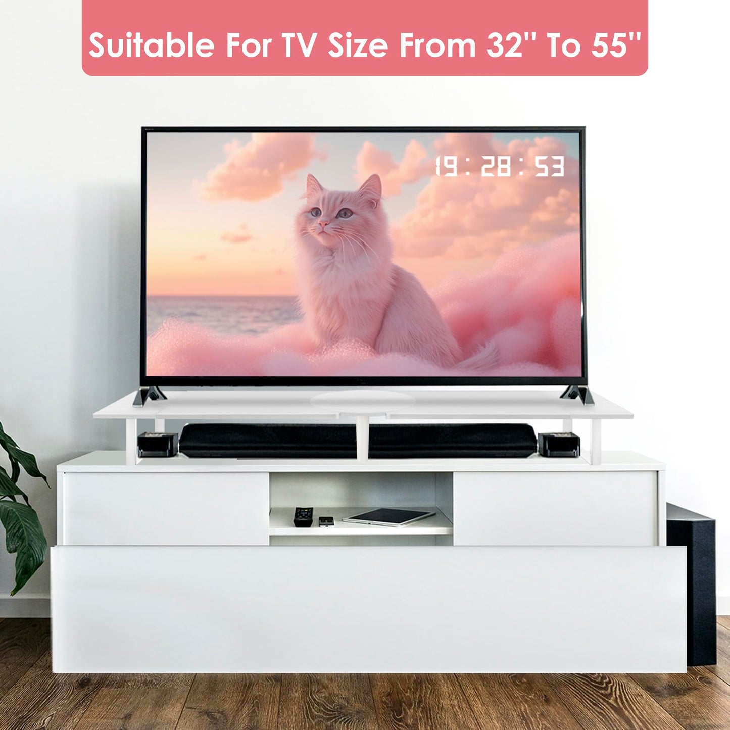 Across-Star Dual-Monitor Stand for Desk - Large Adjustable Length and Angle Riser for 2 Monitors
