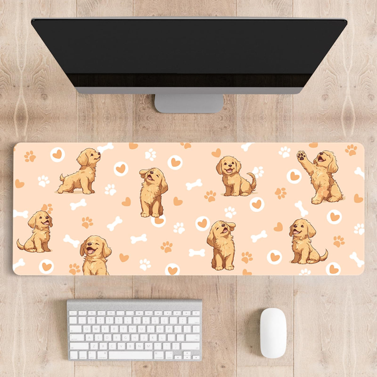 Stanoha Cute Desk Mat for Keyboard Desktop Extra Large Mouse Pad, Dog