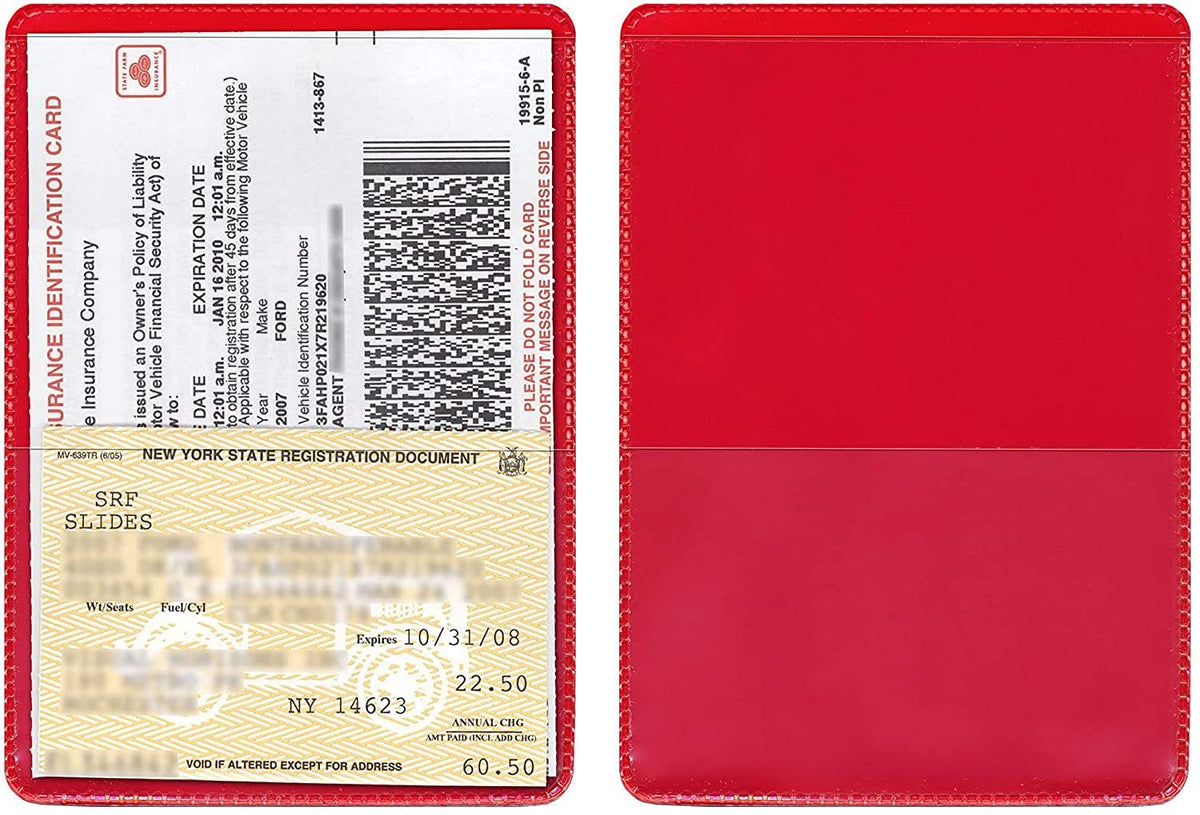StoreSMART® - Red-Back Auto Insurance & ID Card Holders - 20 Pack - RFS20-R20