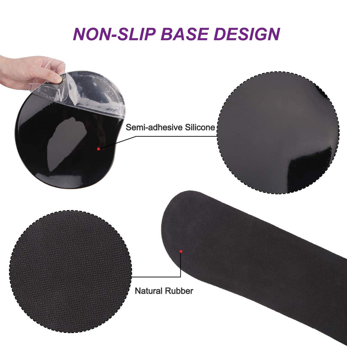 ArtSo Upgraded Wrist Rest Support for Mouse Pad & Keyboard, Ergonomic Gel Mousepad Non-Slip Rubber