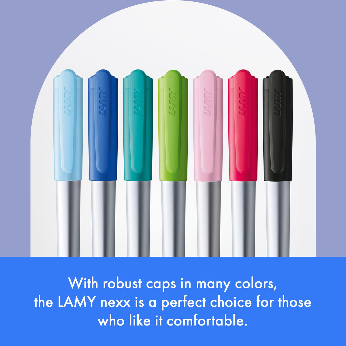 LAMY nexx azure – Fountain Pen with slip-proof grip & polished steel nib in size A - triangular