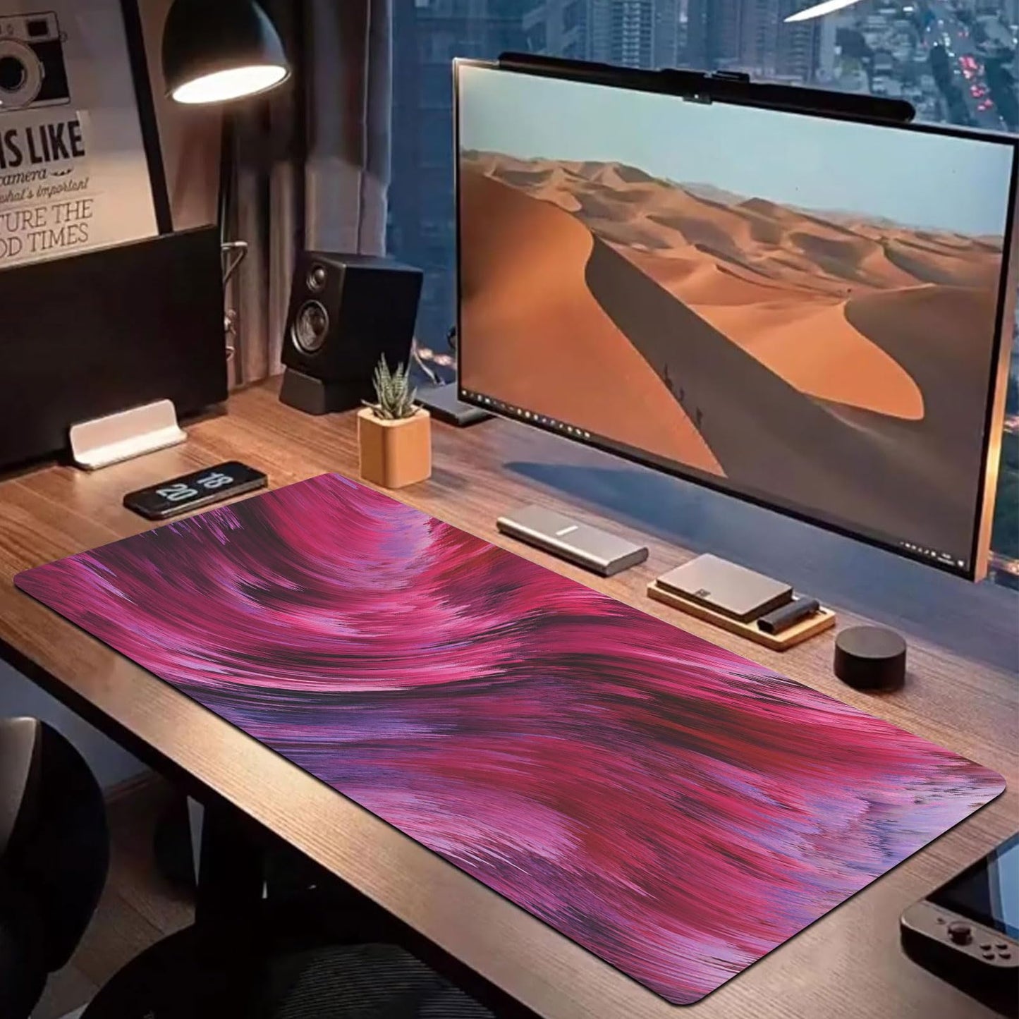 Extra Large Gaming Mouse Pad 31.5"x15.7"|Artistic Red-Themed XXL Keyboard Pad, Mouse Mat, Desk Pad