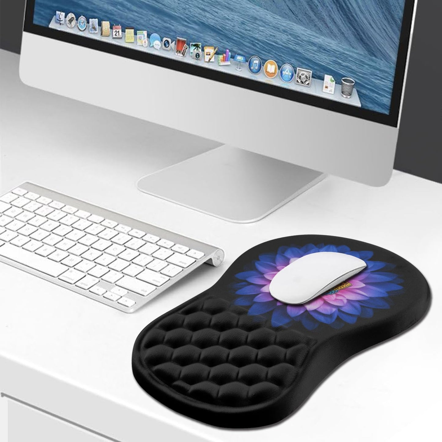Hokafenle Ergonomic Mouse Pad Wrist Support, Wrist Rest Mousepad for Carpal Tunnel Pain Relief with