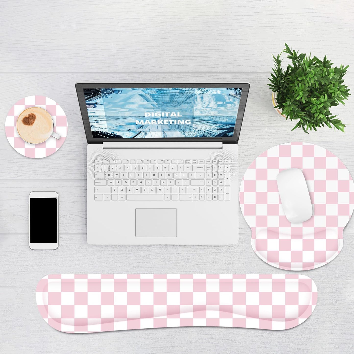 Ergonomic Mouse Pad with Wrist Rest and Keyboard Wrist Rest, Mousepad