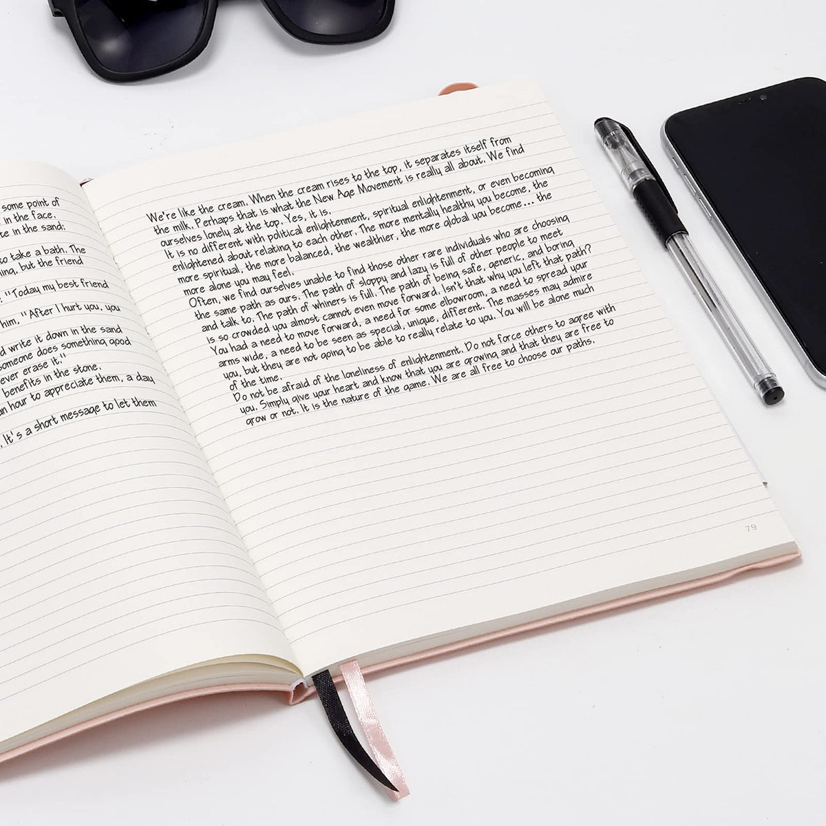 College Ruled Notebook B5, Total 376 Numbered Pages 7.6'' x 10'' (BLACK)